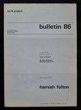 Art & Project #HAMISH FULTON, Bulletin 86 # 1975, mint--