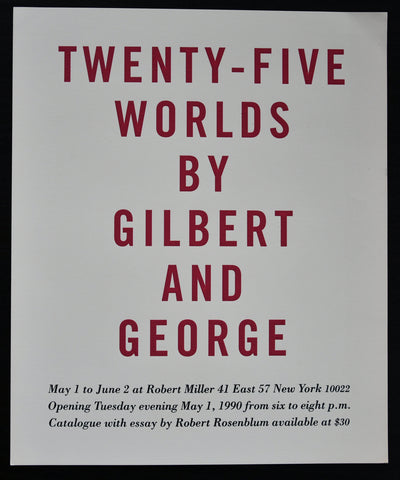 Gilbert & George / Robert Miller # TWENTY-FIVE WORLDS # invitaton, 1990, mint