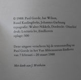 van Abbemuseum # IAN WILSON, Paul de Goede # 1988, nm