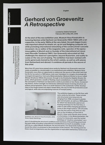 Kunsthaus Zurich # GERHARD VON GRAEVENITZ # exhibition leaflet, nm+