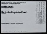 NGBK Berlin  #HANS HAACKE # invitation , 1984, mint-