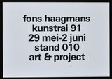 Art & Project # FONS HAAGMANS, Kunstrai invitation # 1991, mint