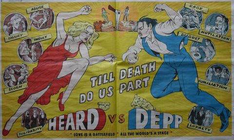 Typex # Johnny Depp vs. Heard # double spread Volkskrant, 2020, mint