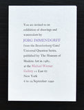 Michael Werner gallery # JORG IMMENDORFF # invitation, 1990