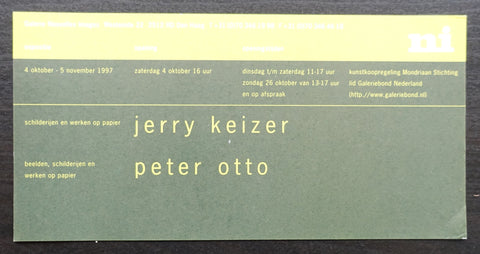 Nouvelles Images # JERRY KEIZER/ PETER OTTO, invitation # 1997, nm