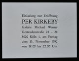 Galerie Michael Werner # PER KIRKEBY # invitation, 1992, mint