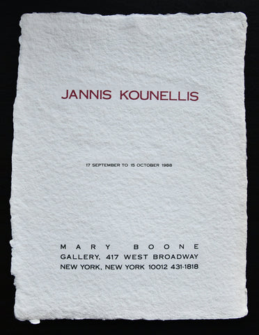 Mary Boone gallery # JANNIS KOUNELLIS # 1988, mint