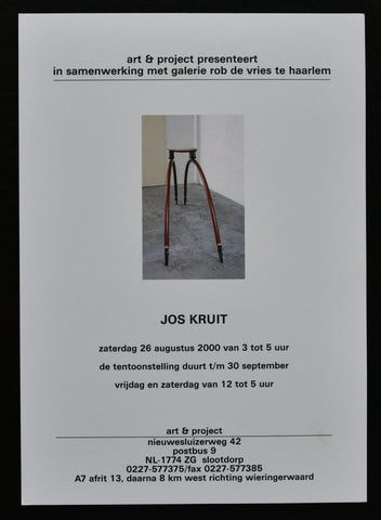 Art & Project # JOS KRUIT # invitation, 2000, mint
