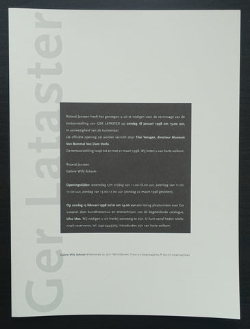 galerie Willy Schoots # GER LATATSTER # invitation, 1998, nm+