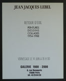 galerie 1900  2000 # JEAN JACQUES LEBEL, invitation # 1988, nm+
