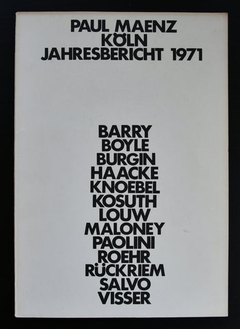 galerie Paul Maenz # JAHRESBERICHT 1971 # 1971, nm
