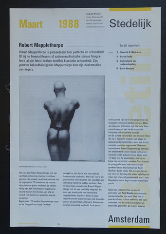 Stedelijk Museum , Bulletin # ROBERT MAPPLETHORPE # 1988, nm+ , scarce