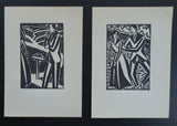 Frans Masereel # SET OF 2 Original WOODBLOCK prints # 1927, mint-
