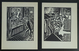 Frans Masereel, original woodcut prints # set from DIE SONNE # 1927, mint-