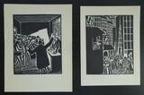 Frans Masereel, Original Woodblock prints # SET OF TRWO from DIE SONNE # 1927, mint-