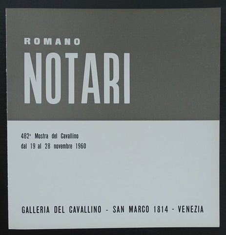 galleria del Cavallino # ROMANO NOTARI # 1960, nm+