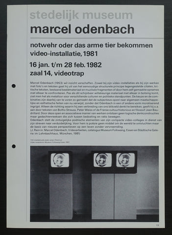 Stedelijk Museum # MARCEL ODENBACH # zaal, 1981, mint