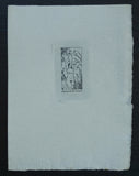 ex libris # "KNIHA" B. PETERKY # miniature print, mint