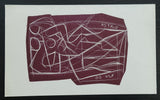 Ru van Rossem # ASTRID OG ULF # lino print,  signed, ca. 1958, mint-