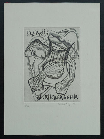 Ru van Rossem # RHEBERGEN. jr #original etching, signed/dated/numbered, mint-