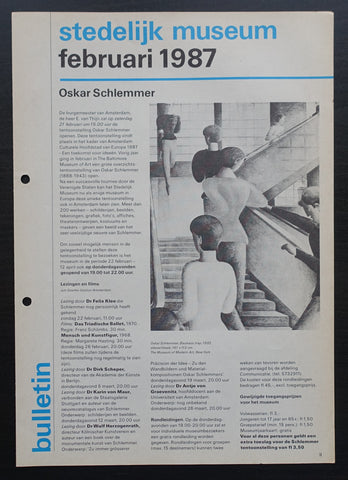 Stedelijk Museum # OSKAR SCHLEMMER , Februari 1987 # 1987, mint-