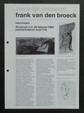 Stedelijk Museum # FRANK VAN DEN BROECK # 1984, mint-