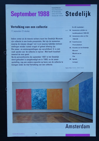 Stedelijk Museum # SEPTEMBER 1988, Bulletin # 1988, nm