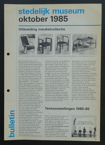 stedelijk Museum # UITBREIDING MEUBELCOLLECTIE # 1985, nm