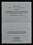 Art & Project # PETER STRUYCKEN  invitation, 1995, mint-