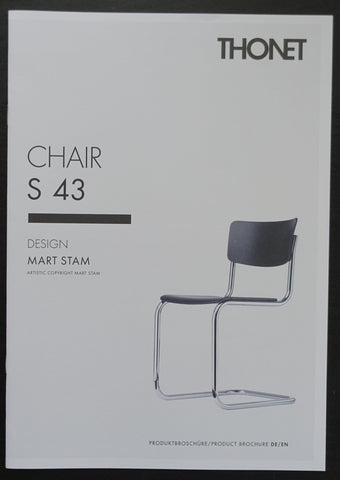 Thonet, Mart Stam, Bauhaus # CHAIR S43 # brochure, mint