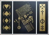 Swip Stolk , Groninger Museum # TIME IS MONEY # large version, gold on black poster, 1993, mint-