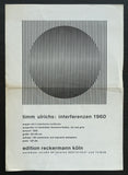 ed.Reckermann Köln # TIMM ULRICHS # announcement, 1960, vg+