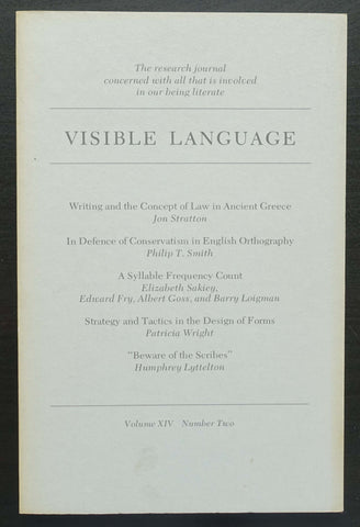 Visible Language #WRITING AND THE CONCEPT OF LAW # 1980, nm++