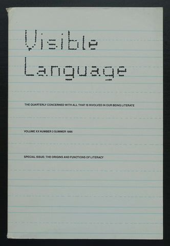 Visible Language # FUNCTIONS OF LITERACY # Summer 1986, nm+
