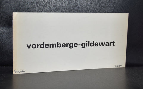 galerie Liatowitsch # VORDEMBERGE-GILDEWART #1973, nm