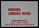 Marian Goodman Gallery # LAWRENCE WEINER , DRAWINGS # 1990, mint
