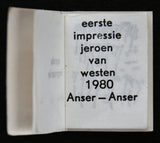 Jeroen van Westen, miniature book # EERSTE IMPRESSIE #  ltd, numb/signed, 1980, mint